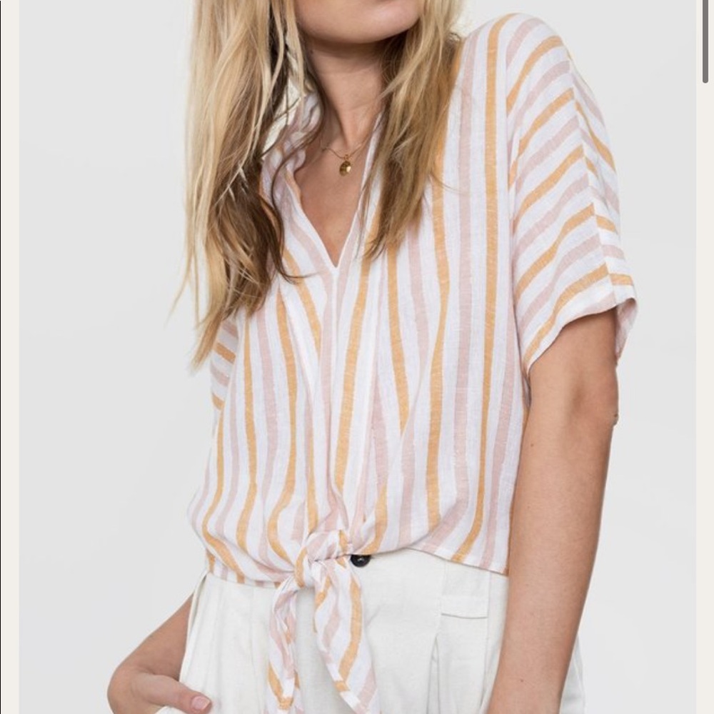 Rails June Top In Amber Stripe - image 2